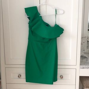 JCrew Ladies Green One Shoulder Dress